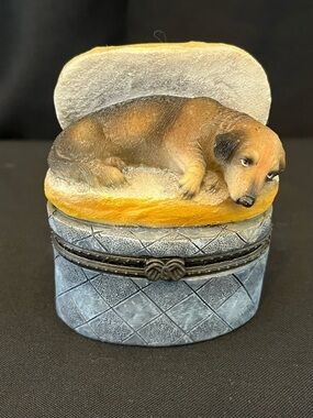 Sleeping Dachshund Trinket Box